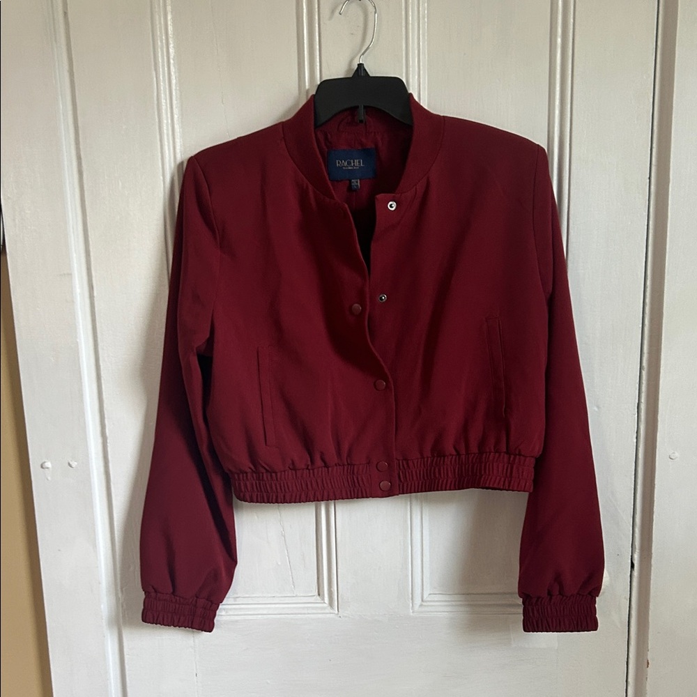 RACHEL Rachel Roy Women's Burgundy Bomber Jacket